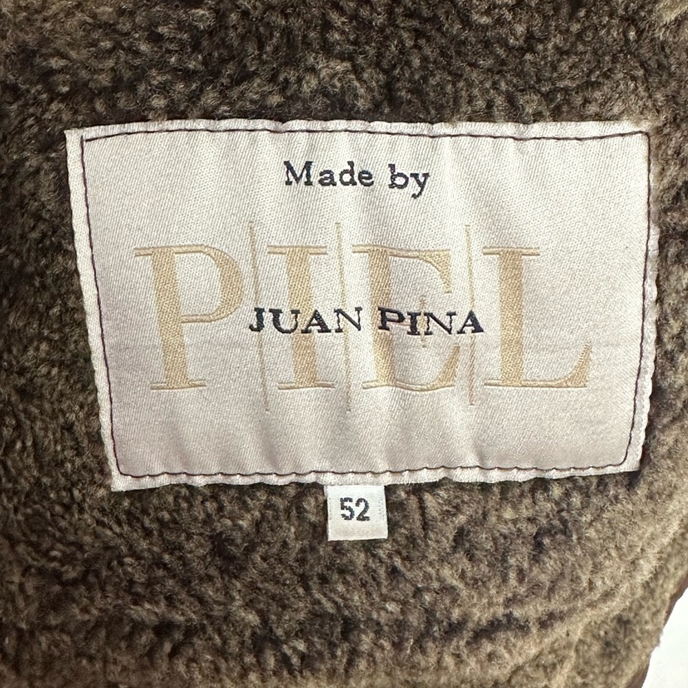#2644 vintage leather mens jacket Made by PIEL Juan Pina size 52 - Picture 9 of 16